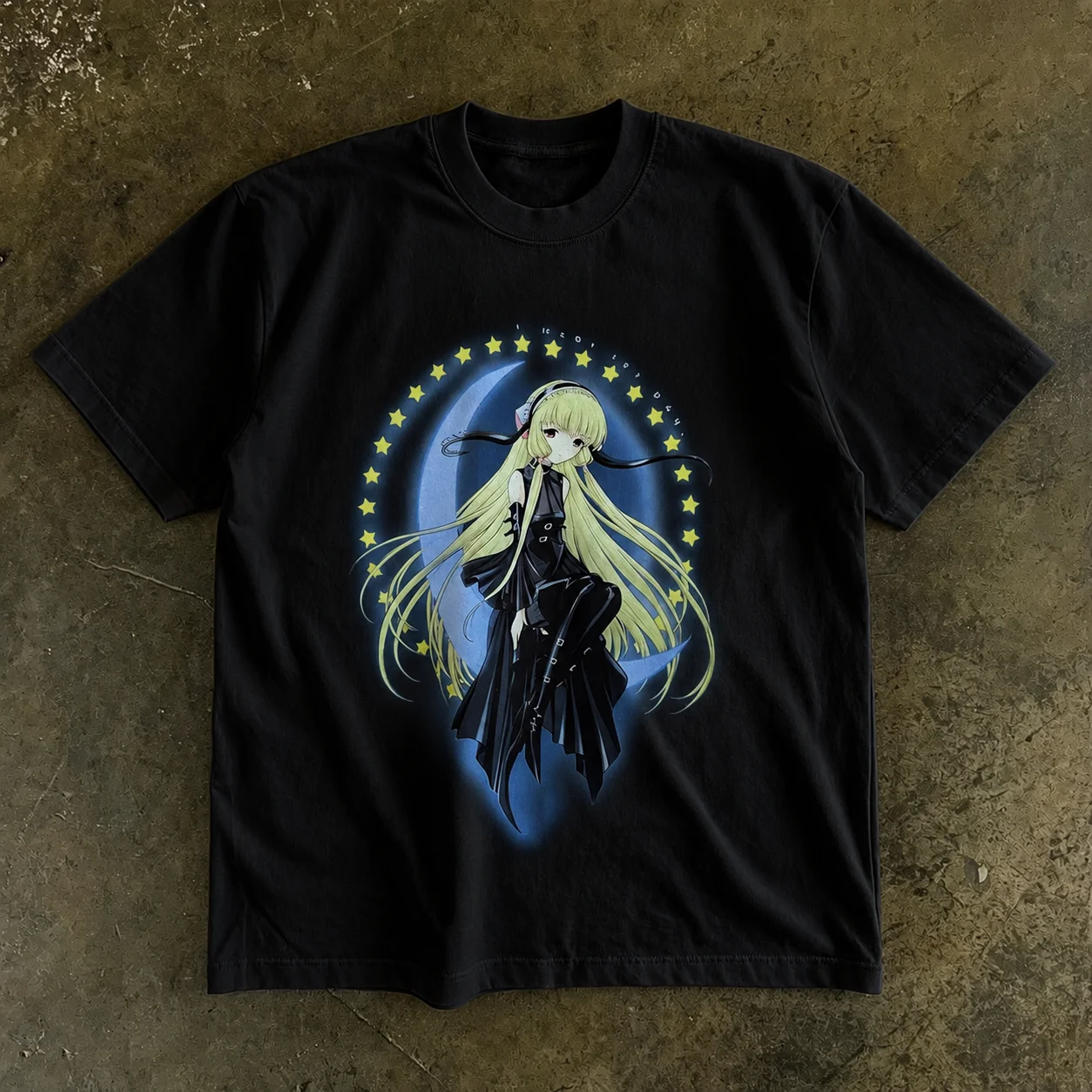 Classic Shojo Anime Chobits Chi Moon Stars Themed Casual Daily Streetwear T Shirt Unisex  Oversized Cotton Summer Graphic Tee