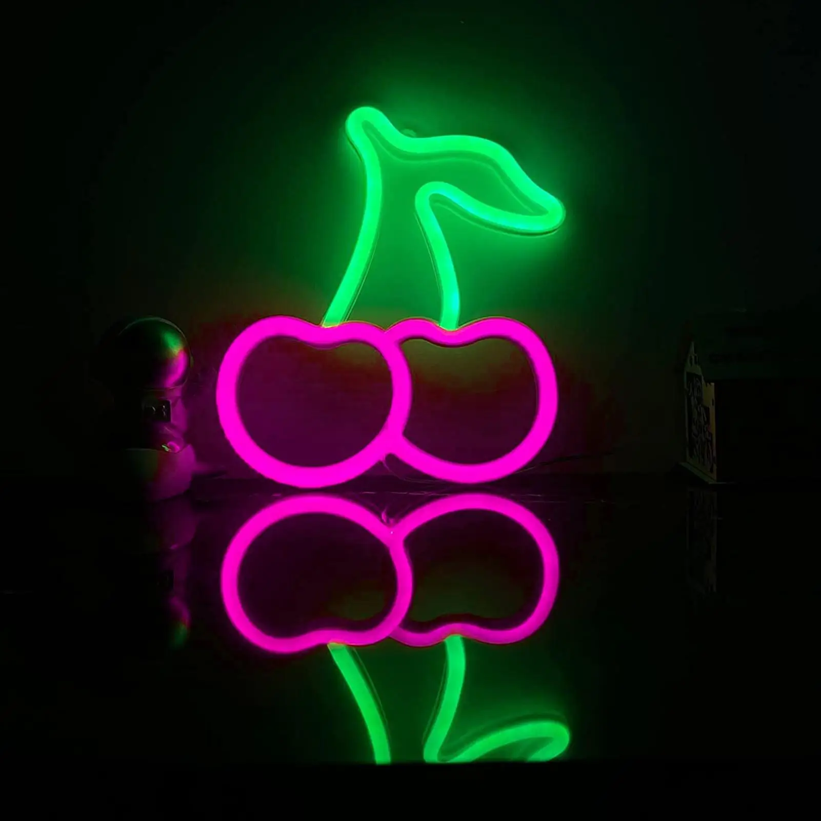 Cherry Neon Wall Sign Battery Powered Fashionable Decorative Night Light for wedding - PVC ABS Material