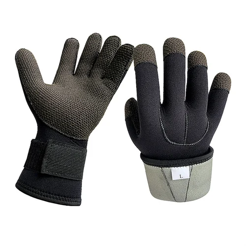 Guantes de buceo de neopreno Kevlar de 3/5mm, resistentes al desgaste, anticorte y perforación para snorkel, natación, pesca, caza, esquí