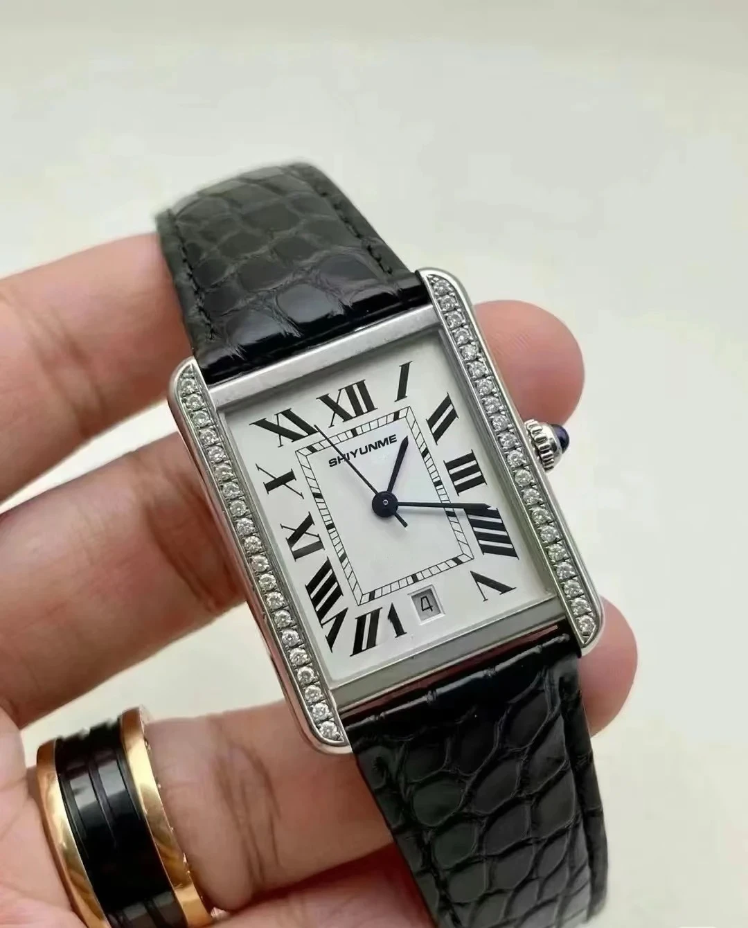 C2 904L 31×41mm メンズ自動巻き機械式スポーツウォッチ ステンレススチール ブラックレザー ガラスウォッチ