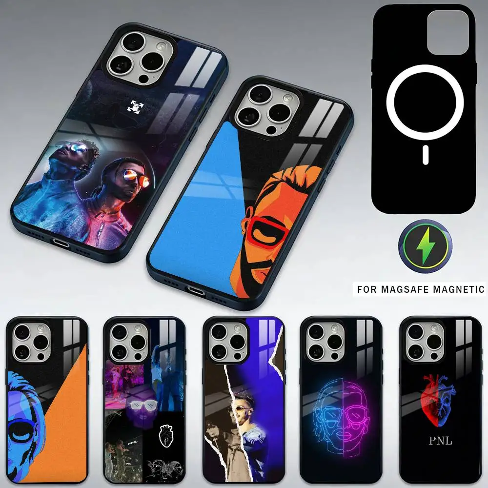 

Rapper P-PNL Q-QLF Cool Phone Case For iPhone17,16,15,14,13,12,11 Plus,Pro Max Magnetic For Magsafe Wireless Charging