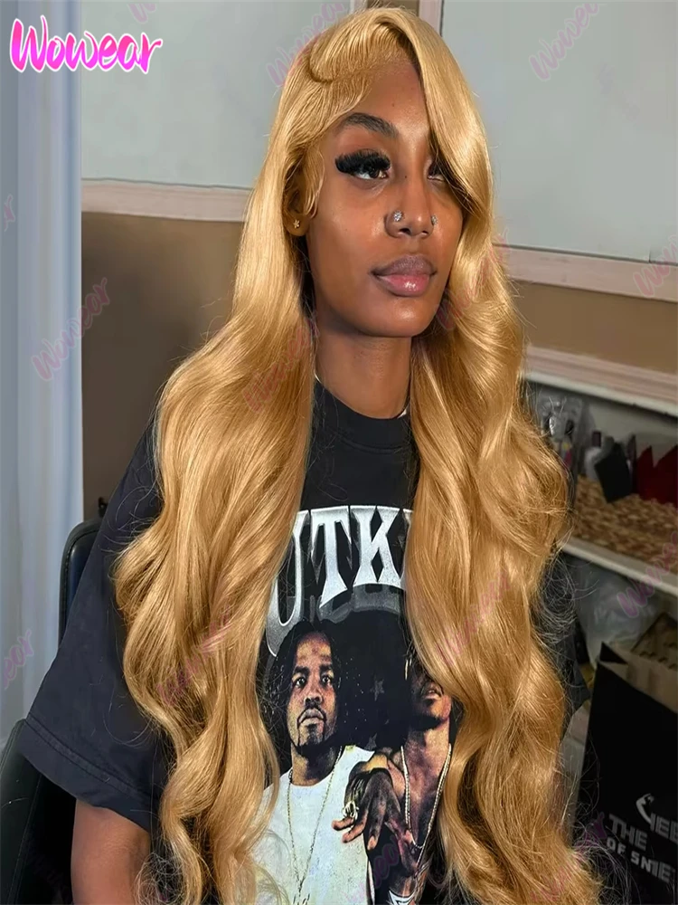 

#27 Honey Blonde 30 Inch Brazilian Body Wave 13x4 Lace Front Human Hair Wig 13x6 HD Transparent Lace Frontal Wigs For Women