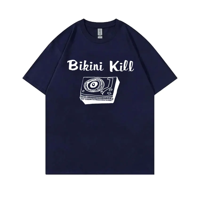 Bikini Kill Leave The World Behind T-shirt Ethan Hawkes Same Style T-shirts Men Punk Rock Oversized Tshirt Mens