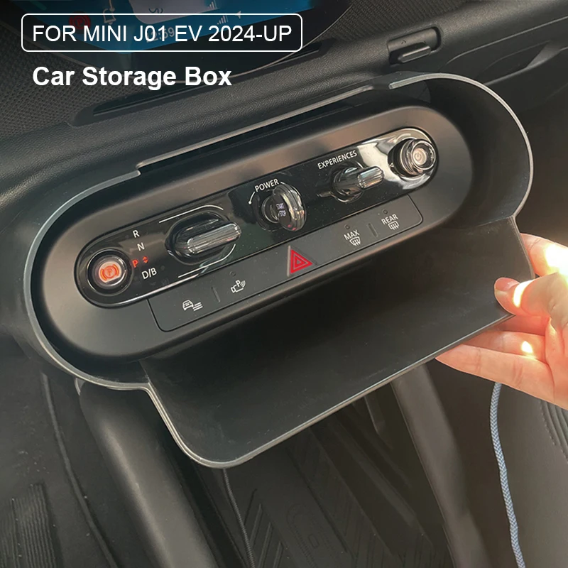 

Для MINI Cooper E SE J01 EV 2024 2025 автомобильный ящик для хранения центрального управления, отделка, модификация, органайзер, аксессуары для стайлинга