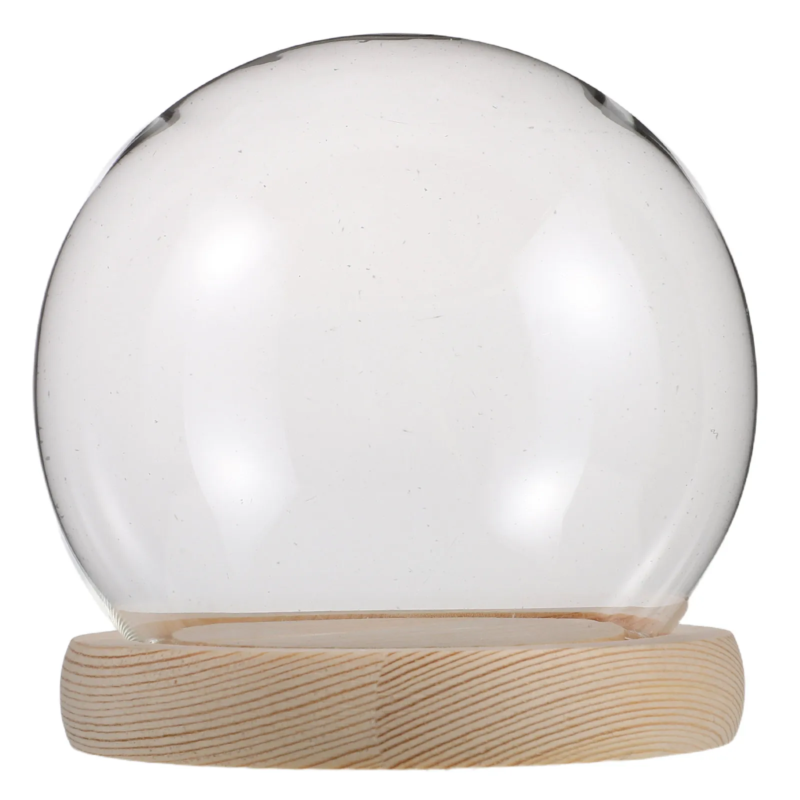 1Set Round Glass Display Dome Cloche with Sturdy Base for Eternal Flowers Preserved Botanicals Clay Art Decor Desktop Office