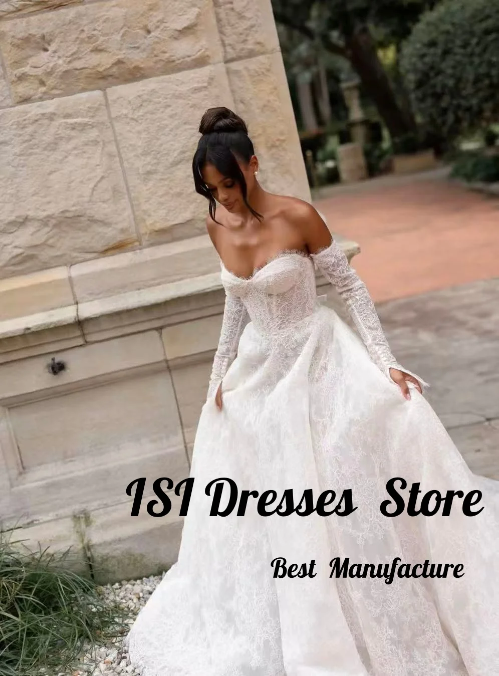 ISI Customized Charming Lace Wedding Dress Sweetheart Remove Sleeves A-Line Luxury Bridal Gown Sexy Girl Vestido De Novia 2026
