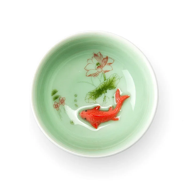 Chinese Tea Cup Porcelain Celadon Fish Teacup Set Teapot Drinkware Ceramic China Kung Fu Tea Set Ceramic cup Chinese gift