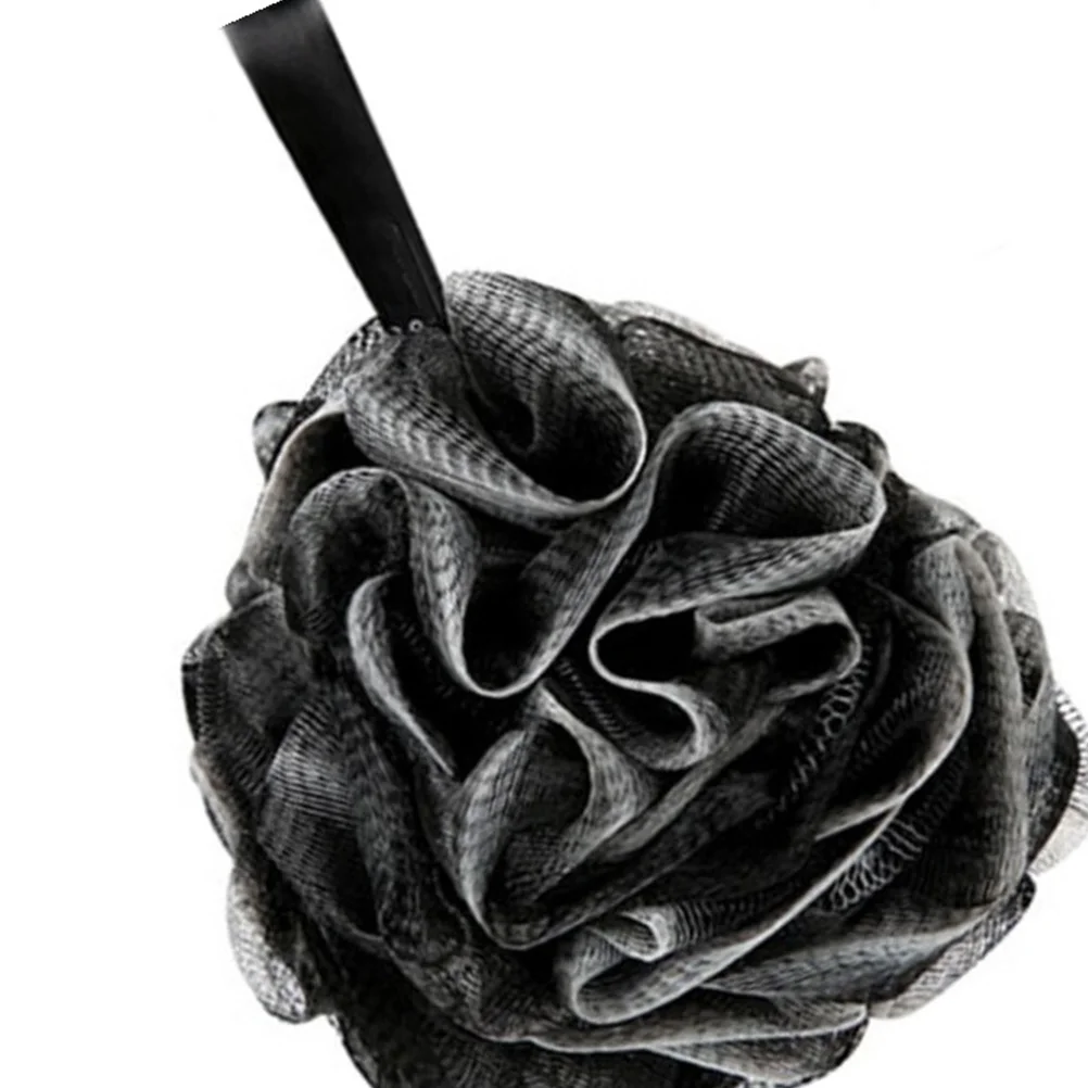 

Bath Ball Mesh Nets Shower Ball Soft Comfortable Body Cleaning Bath Scrubber Hanging Rope Bathroom Accessories Black