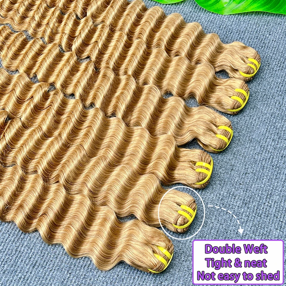 # 27 لون موجة عميقة حزم الشعر البشري لحمة مزدوجة 18-26 بوصة نسج على شكل شعر فيتنامي ملحقات 100% شعر عذراء خام للنساء