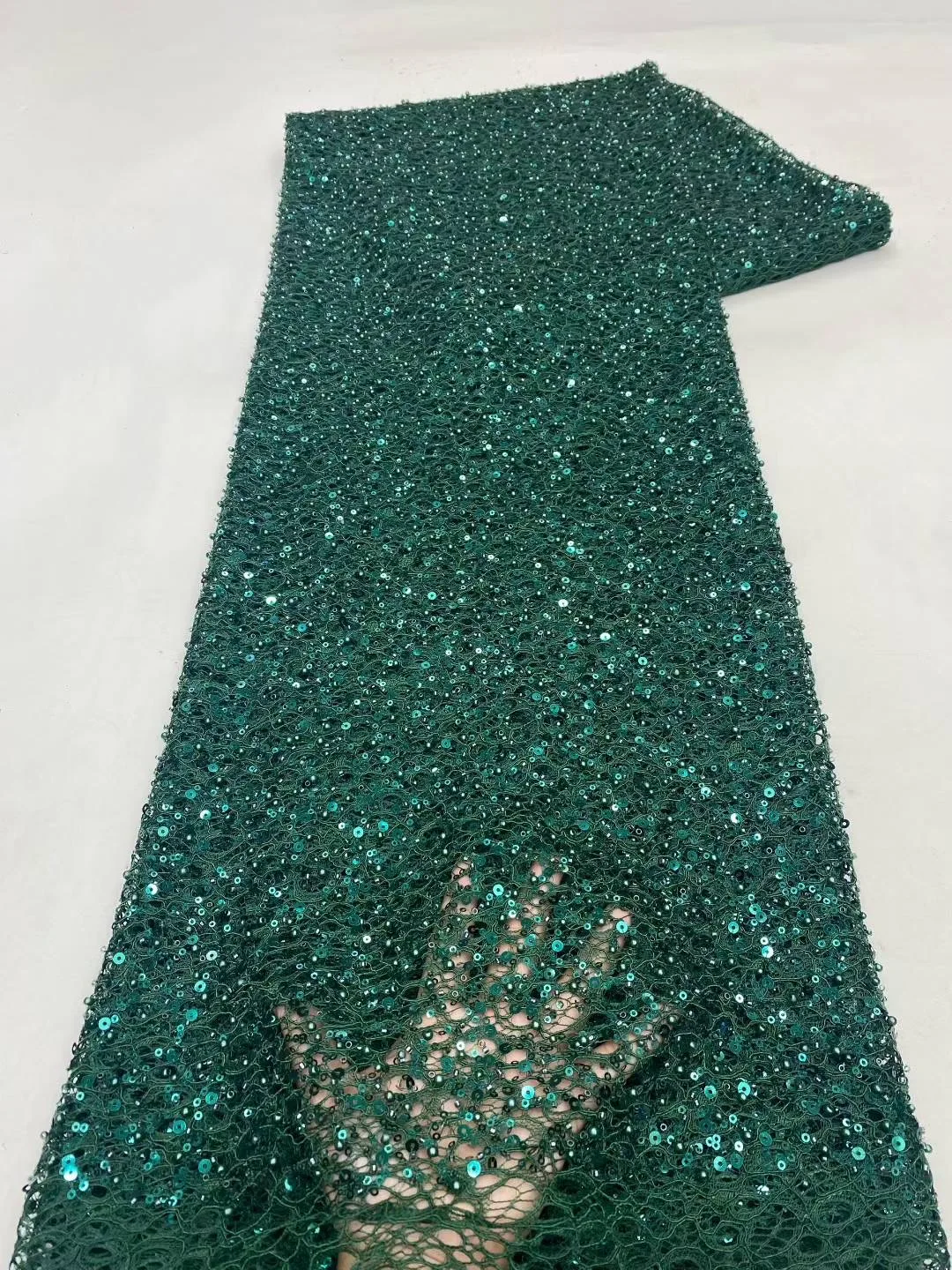 

Тюлевая кружевная ткань 2025 г., высокое качество, африканский нигерийский стиль, тяжелые бусины, блестки, вышивка, французская сетка для свадебного или праздничного платья