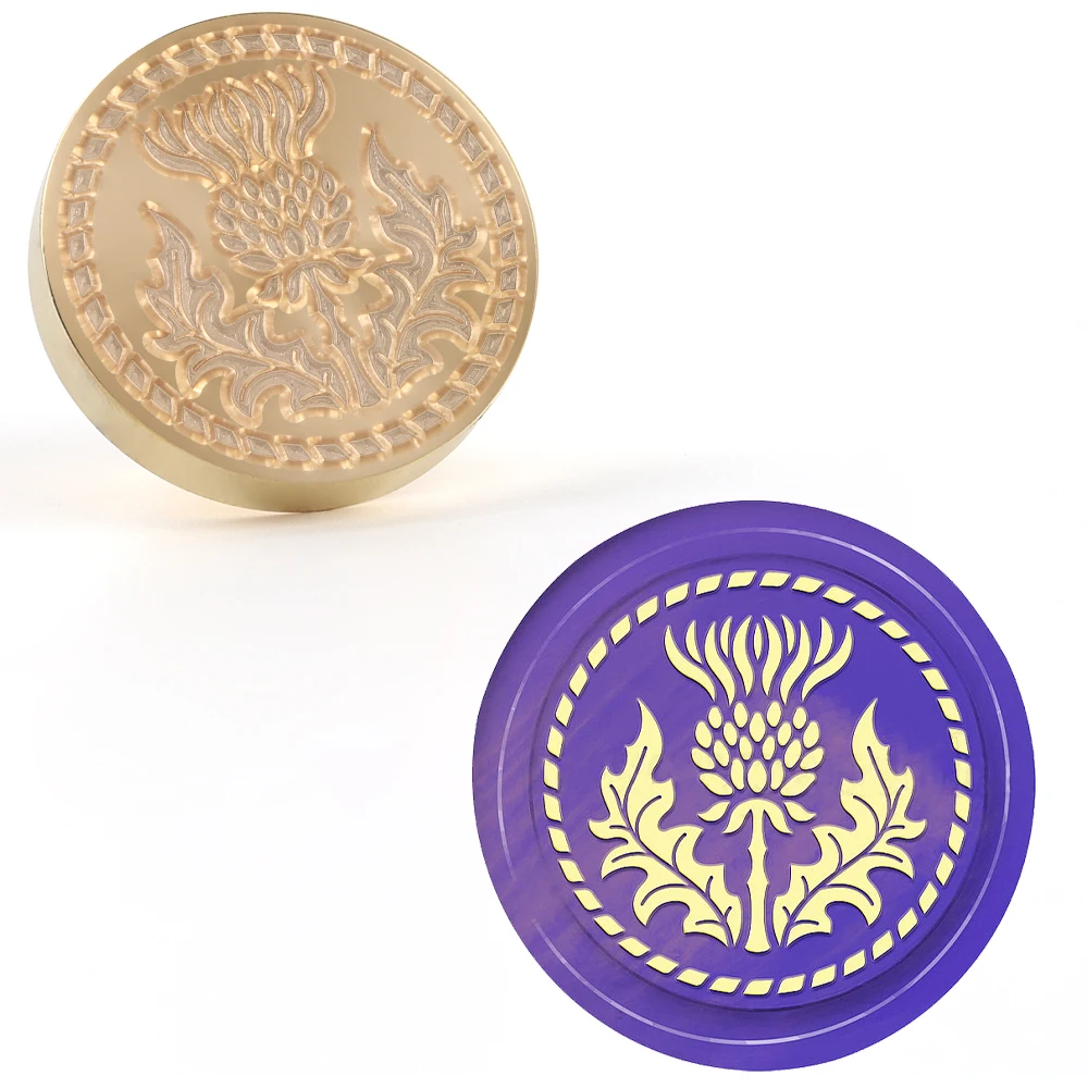 Botanical Wax Seal 25 mm Interchangeable Brass Rice Flowers Gold For Decorating Notebook Invitations And Greeting Cards