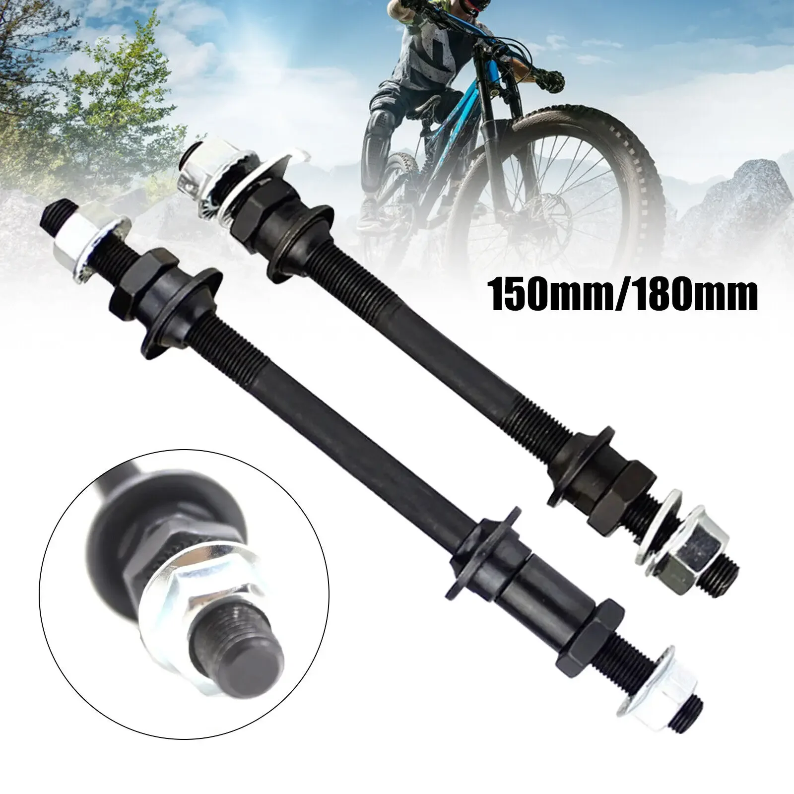 

M8 M10 Bicycle Wheel Hub Axle Front Rear 6000/6200 Bearing Solid Spindle Shaft Mtb Bike Axle Lever Bike Repair Tool Accessories