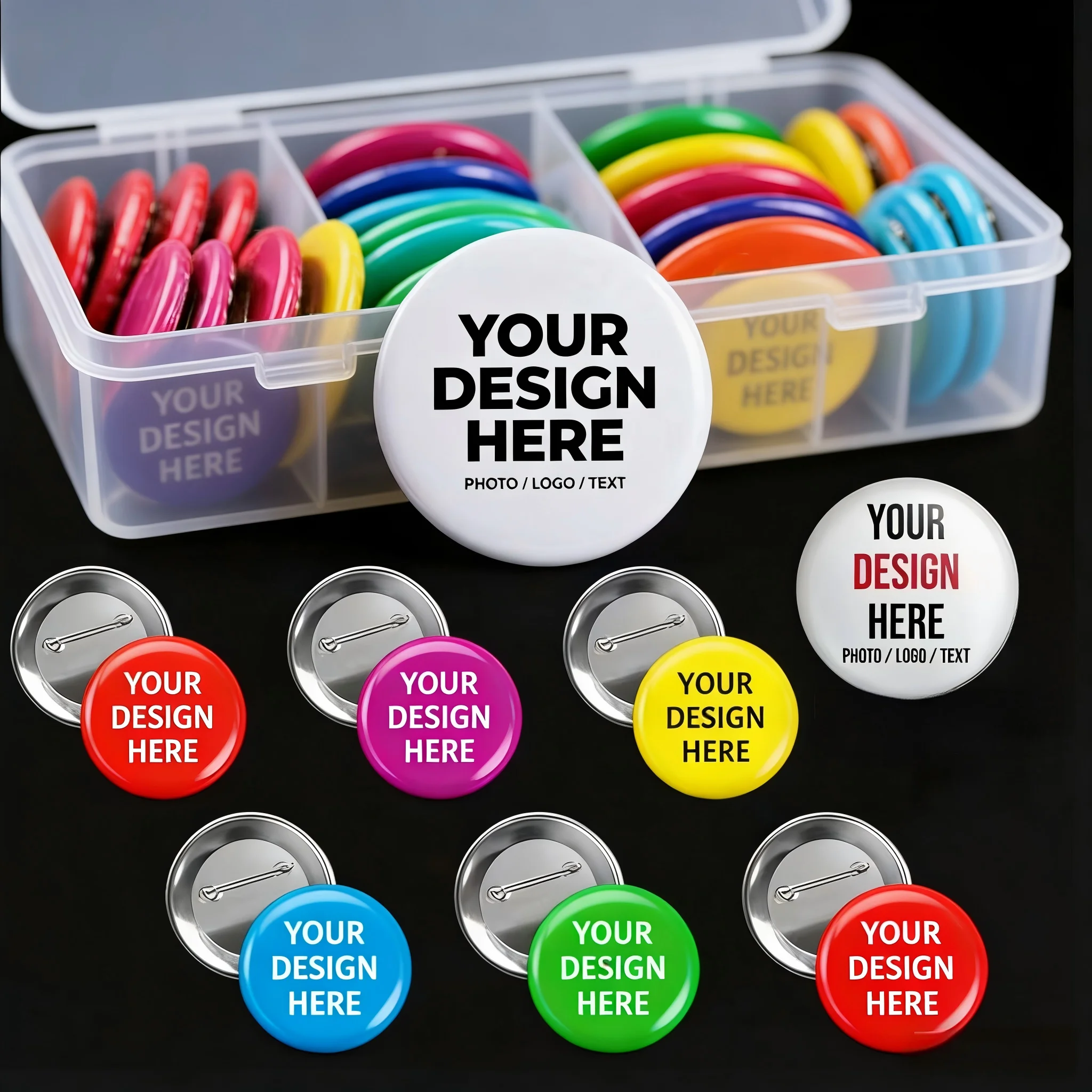 Custom Round Photo Badge Personalized Logo Tinplate Lapel Pins Brooch For Campaign Event DIY Promo Souvenir Gift For Company