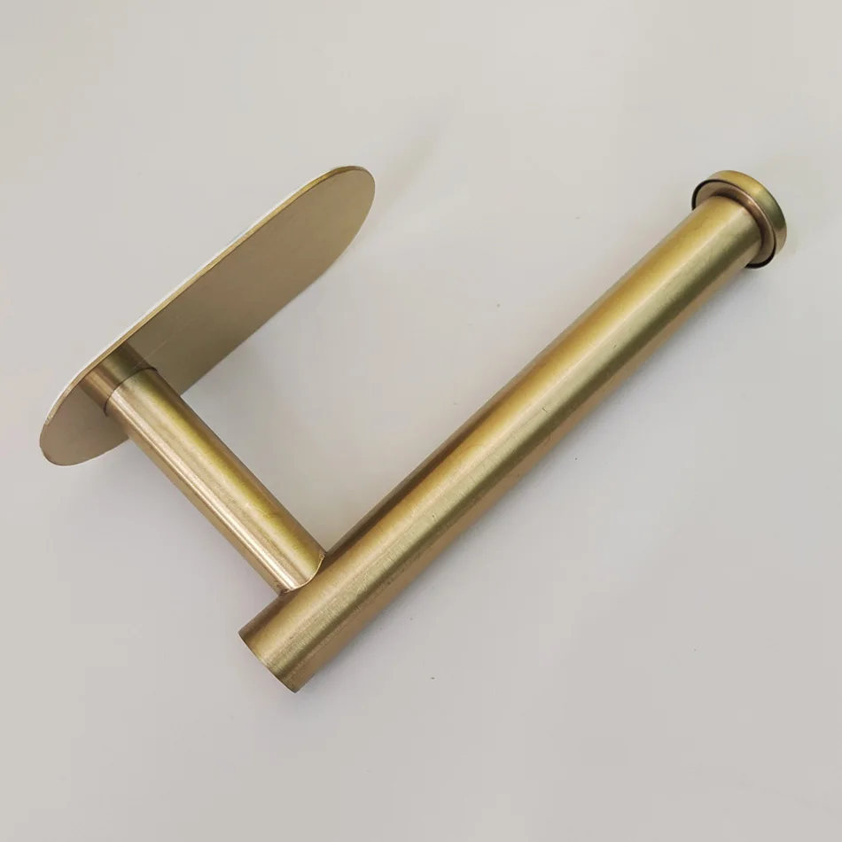 Brushed Gold Paper Holder Adhesive Stainless Steel White Black Lavatory Bathroom Toilet Paper Towel Hanger WC Tissue Roll Rack view 4