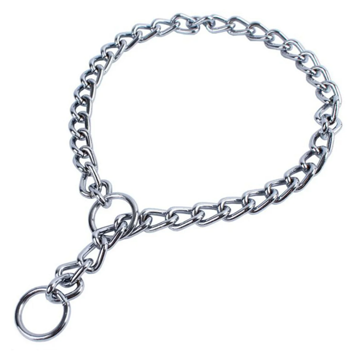 Metal Stainless Chain Dog Collar Silver Cuban Link Dog Slip Chain Choke Collar Steel Strong Slip Dog Collars for Pet