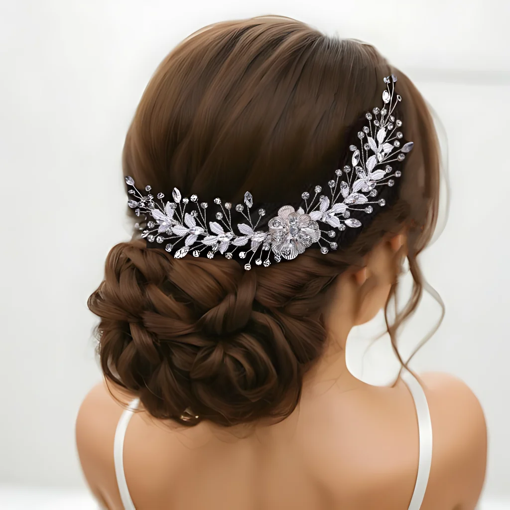 

Bridal Rhinestone Headpiece with Comb Bridal Headband Wedding Hair Accessories Jewelry Woman Headdress Bride Tiara HP547