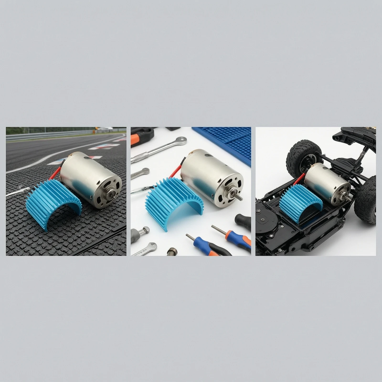 RC Motor with Heat Sink Finned Brushed Motor with Heatsink Aluminum Heat Sink Easy to Install Component Small for Model Builders - view 5