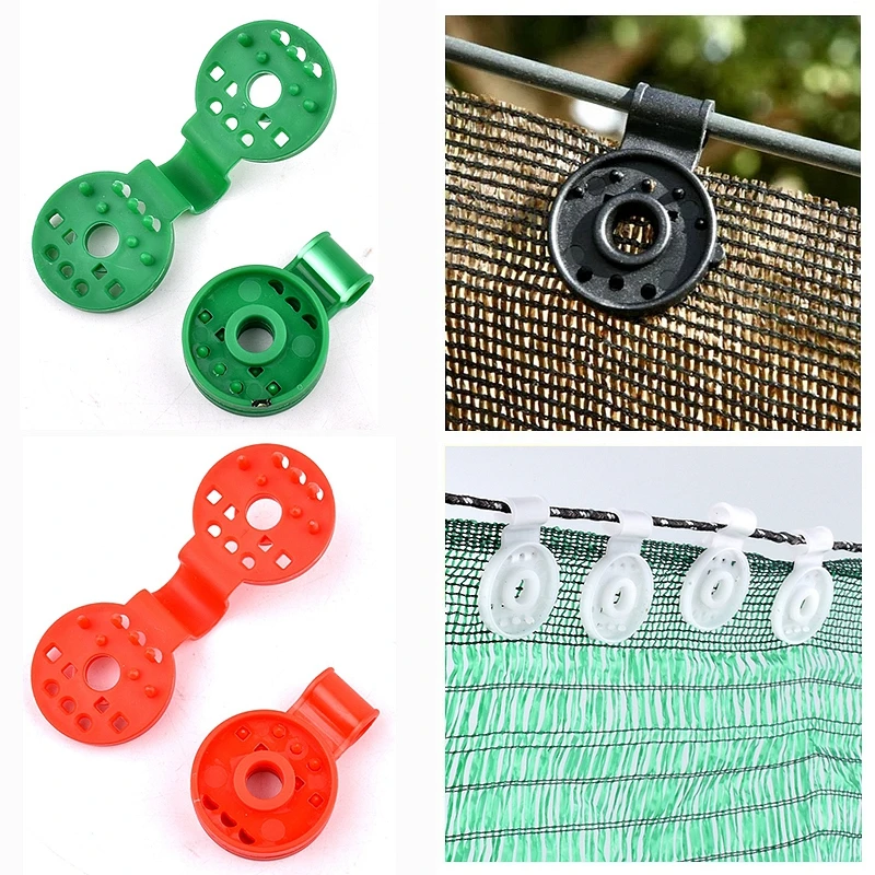 1~100Pcs Sunshade Net Clip Garden Greenhouse Shade Cloth Fix Clamp Buckle Plastic Outdoor Fence Installation Fix Hook Tent Clip