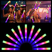 10/15/20Pcs LED Glow Sticks Bulk Colorful RGB Glow Foam Stick Cheer Tube Dark Light for Xmas Birthday Wedding Party Supplies