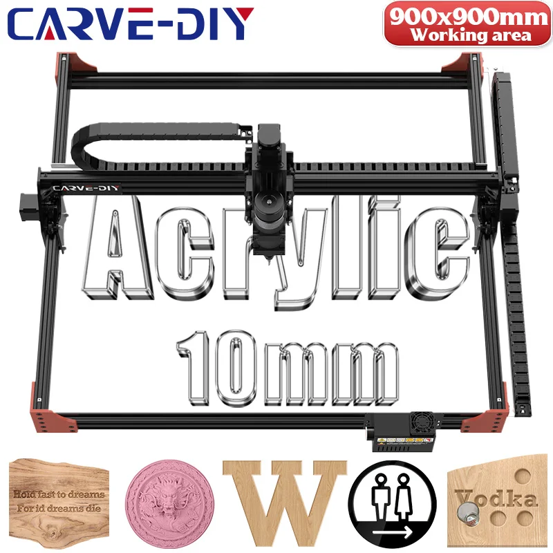 

CARVE-DIY CNC Milling Machine 3 Axis 500W Spindle CNC Machine Wood Router Supply Separate 48V Pvc Pcb Acrylic Mdf Cutter