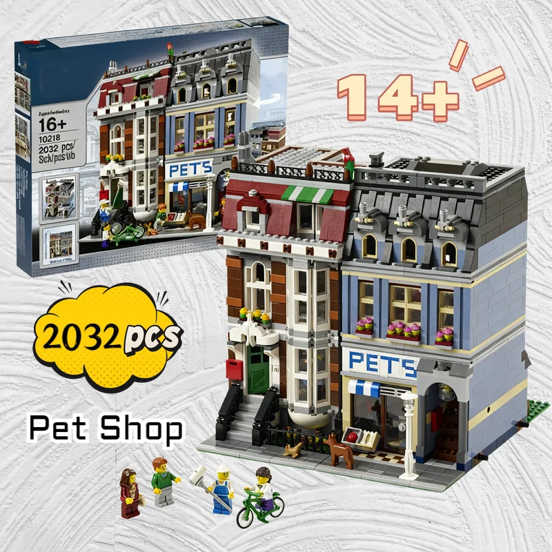 

2026 best seller 2032pcs Street View Pet Shop Model 10218 Blocks Set Assemble Toys Birthday Christmas Gift