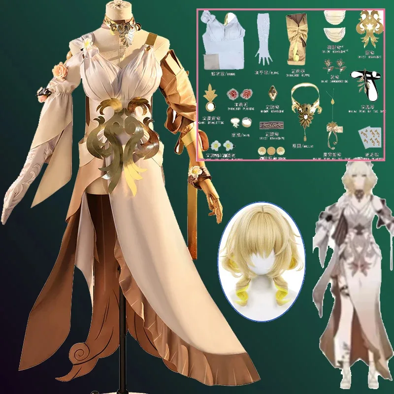 

Aglaea Cosplay Game Honkai Star Rail Costume Aglaea Golden Wig Uniform Full Suit Party Carnival Event Con Cosplay clothing