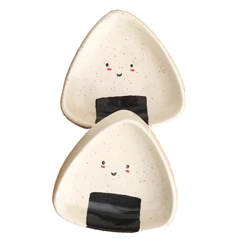 Keramik-Tauchschale-Set für Reisbällchen, Hot Pot, Essig – dreieckiges Sesampunkt-Design, Geschmackschale für den Haushalt