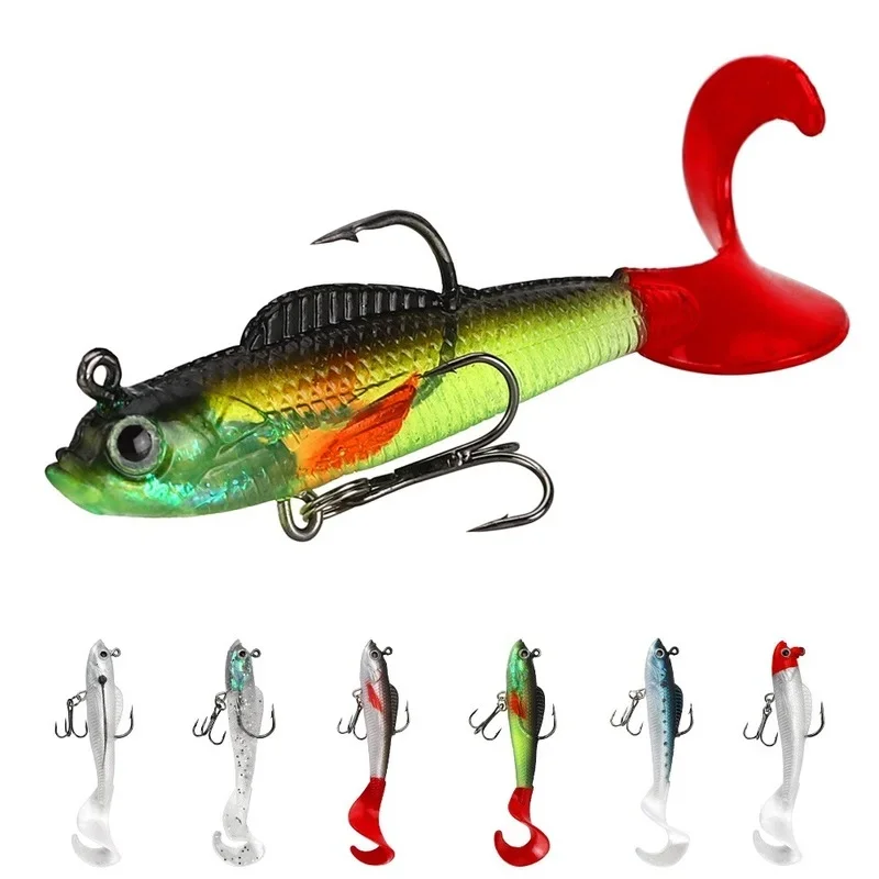 1pcs Silicone Artificial Bait 9CM/9G Fishing Lure Sea Bass Carp Fishing Tackle pesca