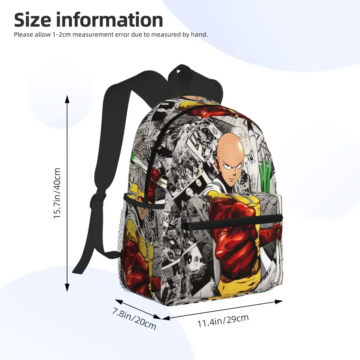 Anime One Punch Man Student Backpack School Bag Hiking Travel Daypack for Boys Girls Fashion Bookbag Shoulder Bags
