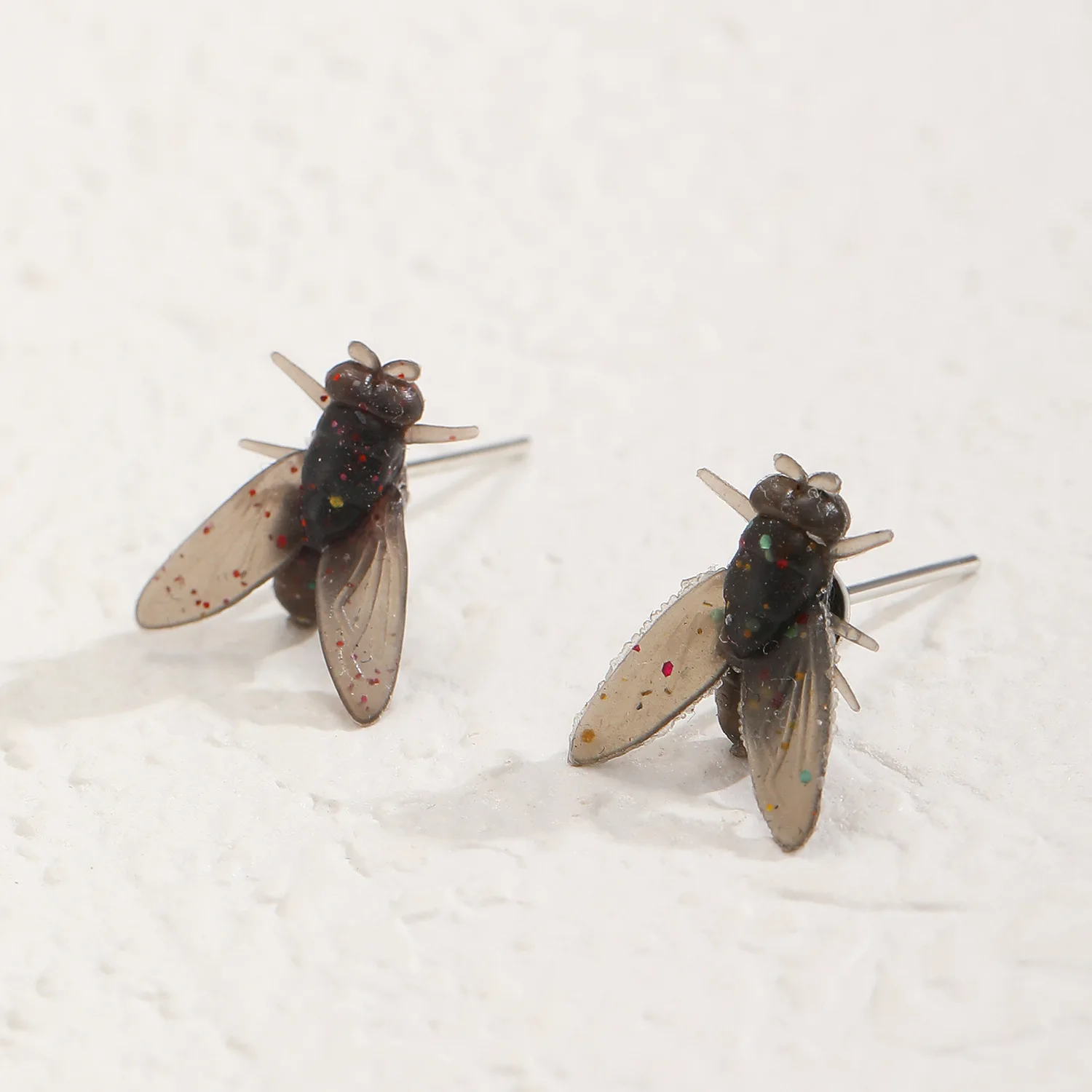 الإبداعية واقعية يطير الذباب الصغيرة وأقراط مضحك فريد البعوض الأقراط الأزياء الجدة مجوهرات الإكسسوارات صديق الهدايا