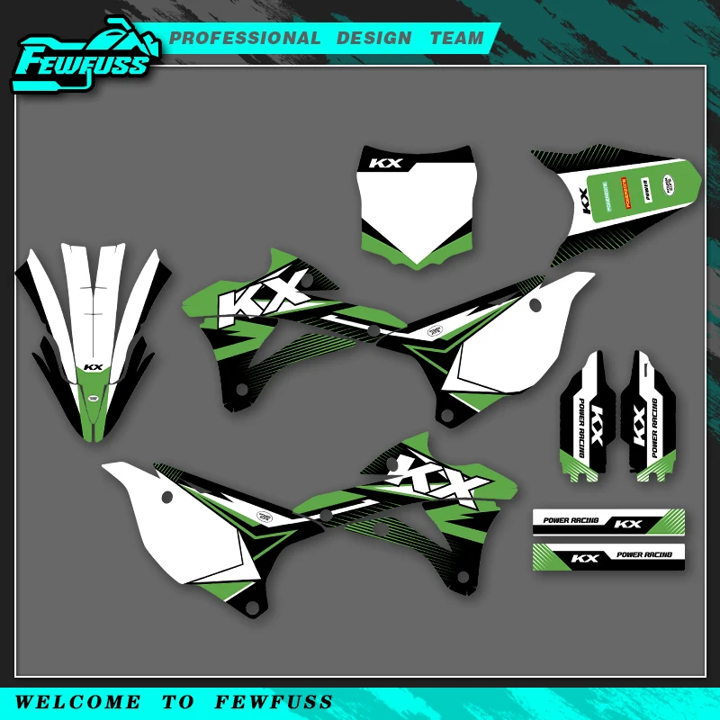 

Fewfuss для KAWASAKI KX85 KX100 KX 85 KX 100 2014 2015 2016 2017 2018 2019 2020 полные мотоциклетные графические наклейки наборы наклеек