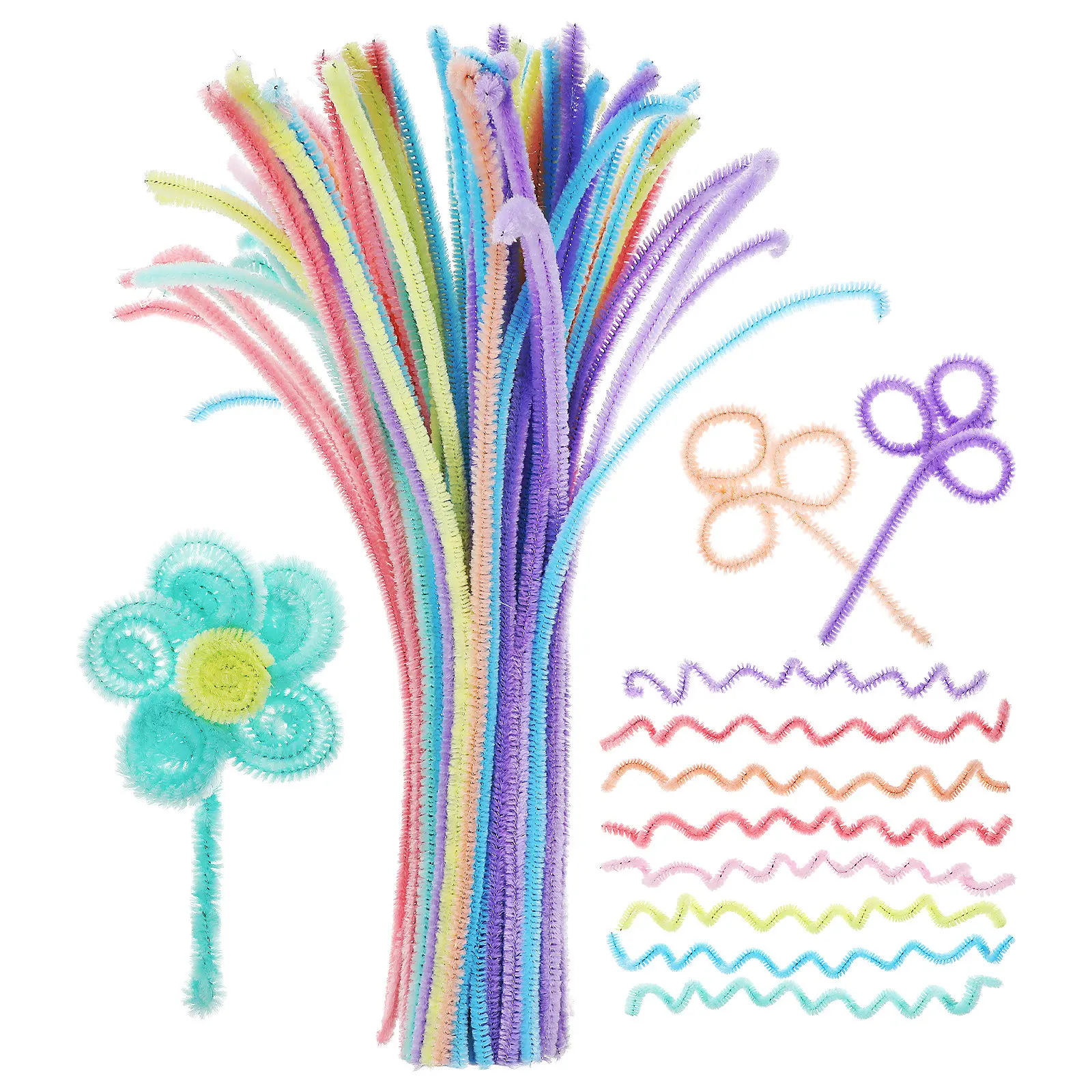 100-pecas-de-hastes-de-chenille-macaron-altamente-flexiveis-de-poliester-para-atividades-artisticas-infantis-padroes-diy-e-decoracao-festiva