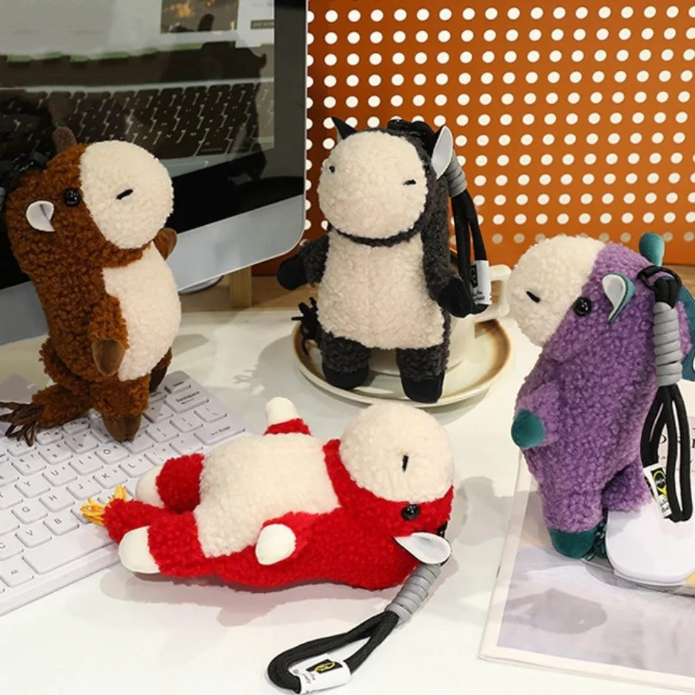 봉제 동물 열쇠고리 마스코트 조랑말 펜던트 창의적이고 귀여운 말 열쇠고리 푹신한 카와이 만화 말 펜던트 축제 장식