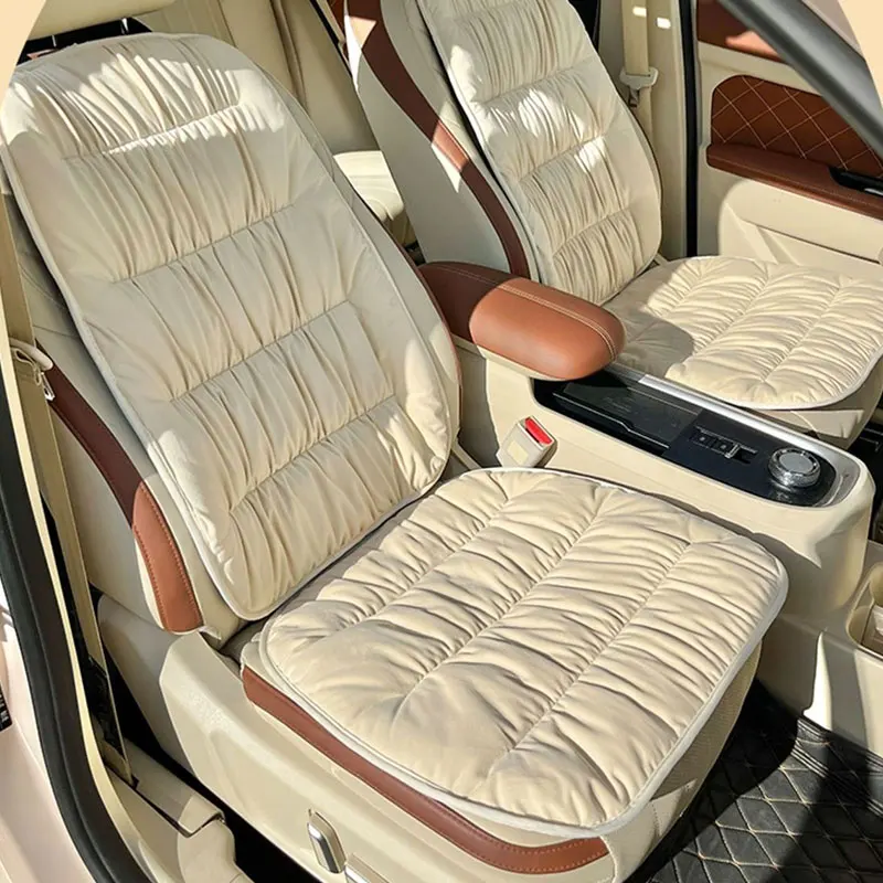 

Universal Winter Car Seat Cover Cushion Thick Plush Pad Fashion Warm Front Chair Protector For Sedan SUV Car Accessories