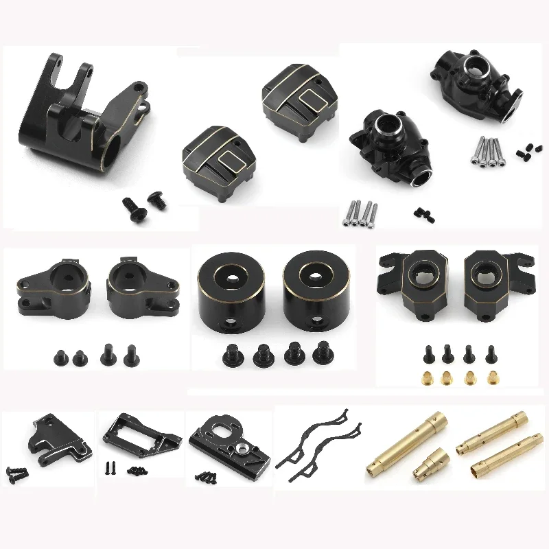 Black Coating Brass Steering Knuckle C Hub Carrier Axle Tube Link Mount for 1/10 RC Crawler Axial SCX10 PRO Upgrade  Accessories