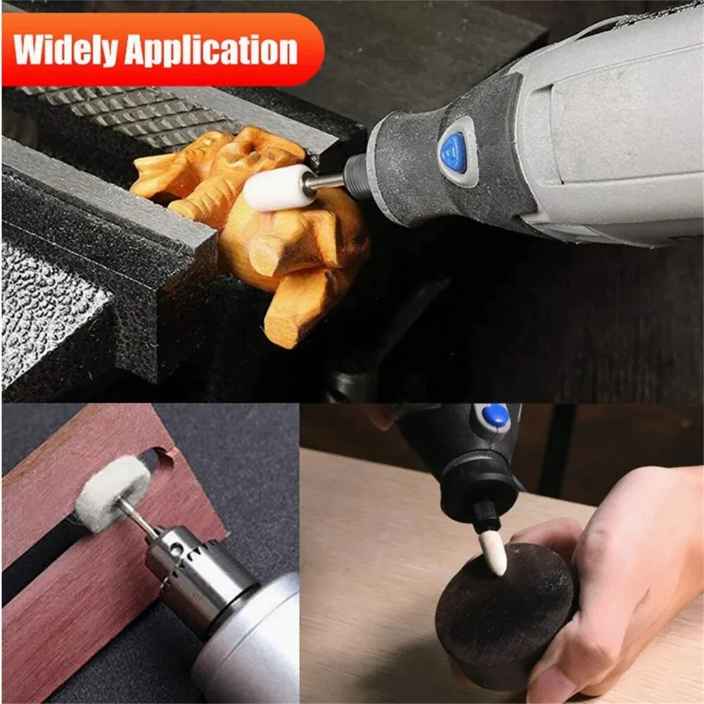 129 Piece Wool Polishing Buffing Wheel Pad Polisher Tools For Cleaning Grinding Dusting Deburring Polishing