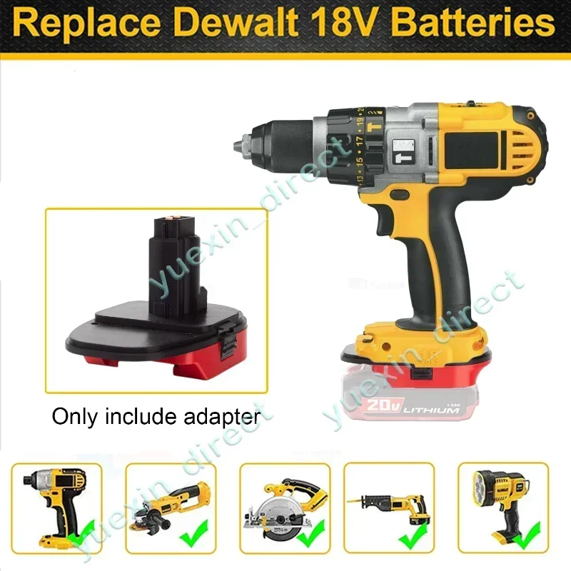 For Bauer 20V Battery Adapter Converter to Dewalt 18V XRP Series Cordless Ni-cd Battery Tools Accessories