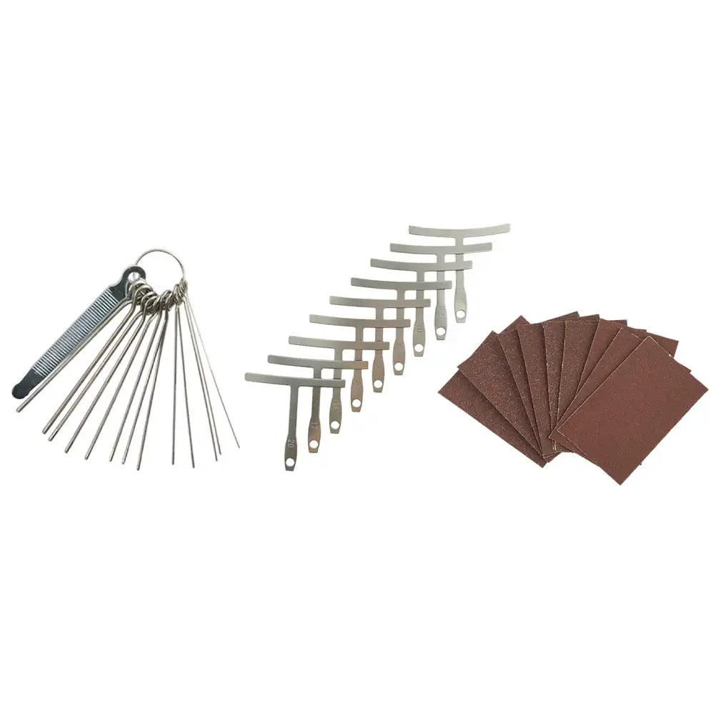 19pcs Repair Tool Kit Guitar File Sandpaper Rulers Assorted Colors Guitar Polishing Tool Cleaning Repairing Accessories For
