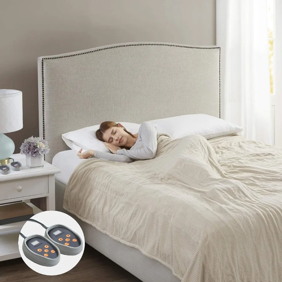 

Электрическое одеяло, роскошное микрофлисовое ультрамягкое ребристое текстурированное уютное и обнимающее чехол для холодной погоды, быстрый нагрев, авто Sh