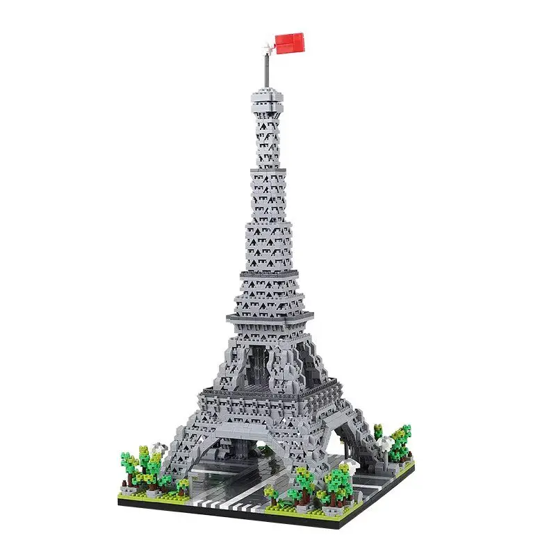 2025 New Chinese Building Block Eiffel Tower Architectural Model Series - Adult High-Difficulty Assembly Toy