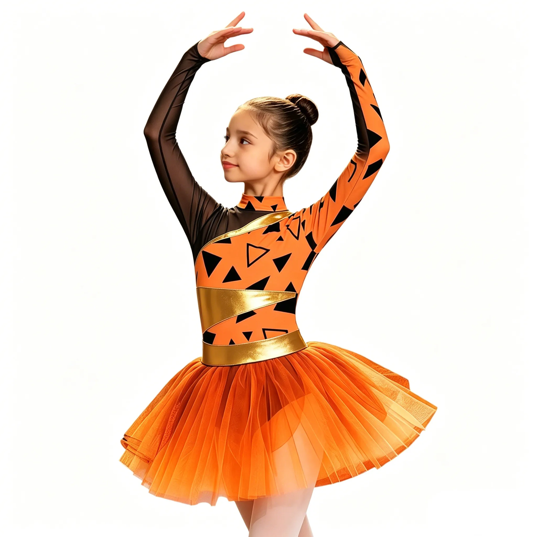 Kids Girls Halloween Theme Party Prehistoric Caveman Primitive Man Costume Long Sleeve Cavegirl Ballet Dance Tutu Leotard Dress