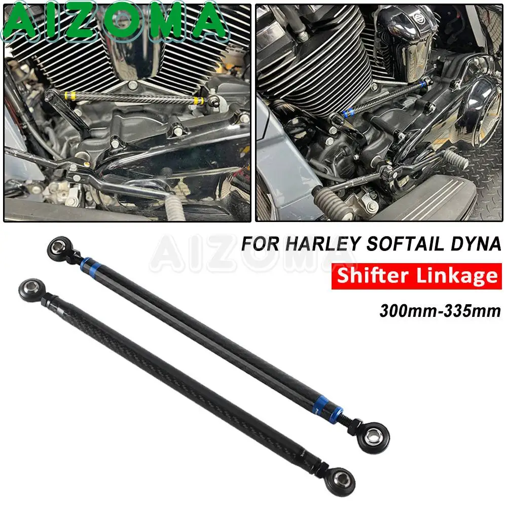 

300mm-335mm Motorcycle Gear Shift Linkage For Harley Softail Heritage FLST FLSTC Slim FLS FLSS Rearset Footrest Shifter Link Rod