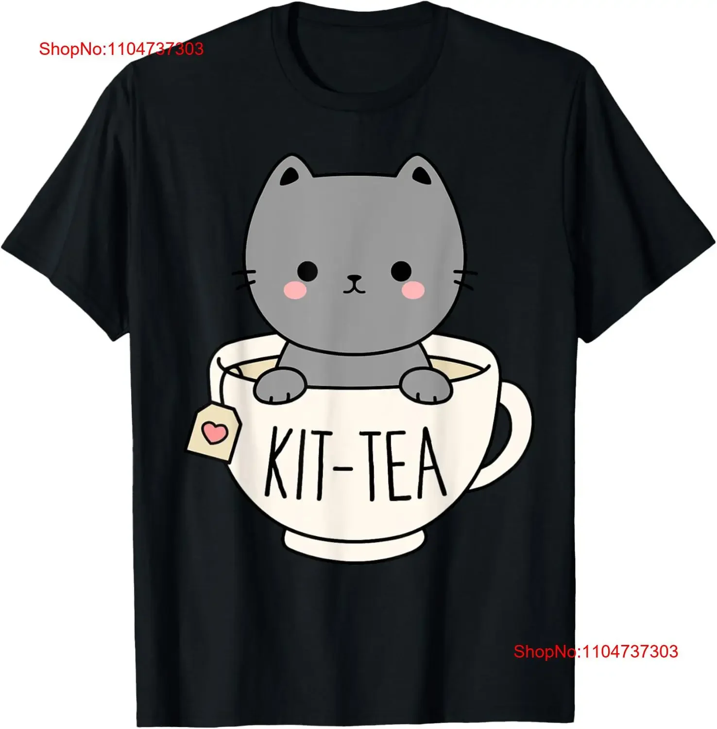 Kit de té lindo gatito en taza amante de los gatos divertido juego de palabras camiseta vintage lavada moda ligeramente elegante transpirable cómodo