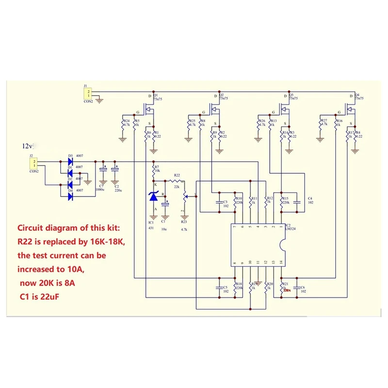 DIY Kits 150W 10A Battery Capacity Tester Adjustable Constant Current Electronic Load Discharge Test