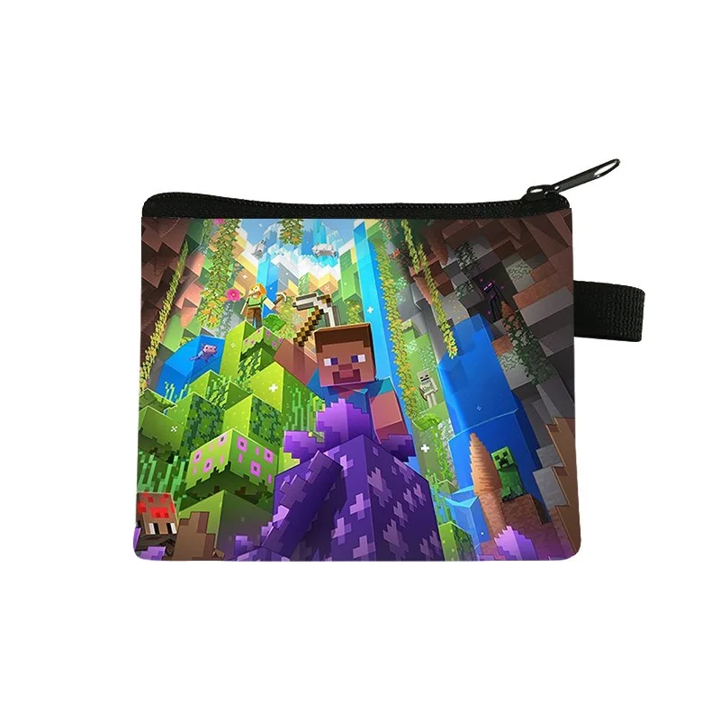 

Kawaii Creativity Minecrafts Series Coin Purse Cartoon Character Printing Large-Capacity Portable Storage Bag Boys Gift