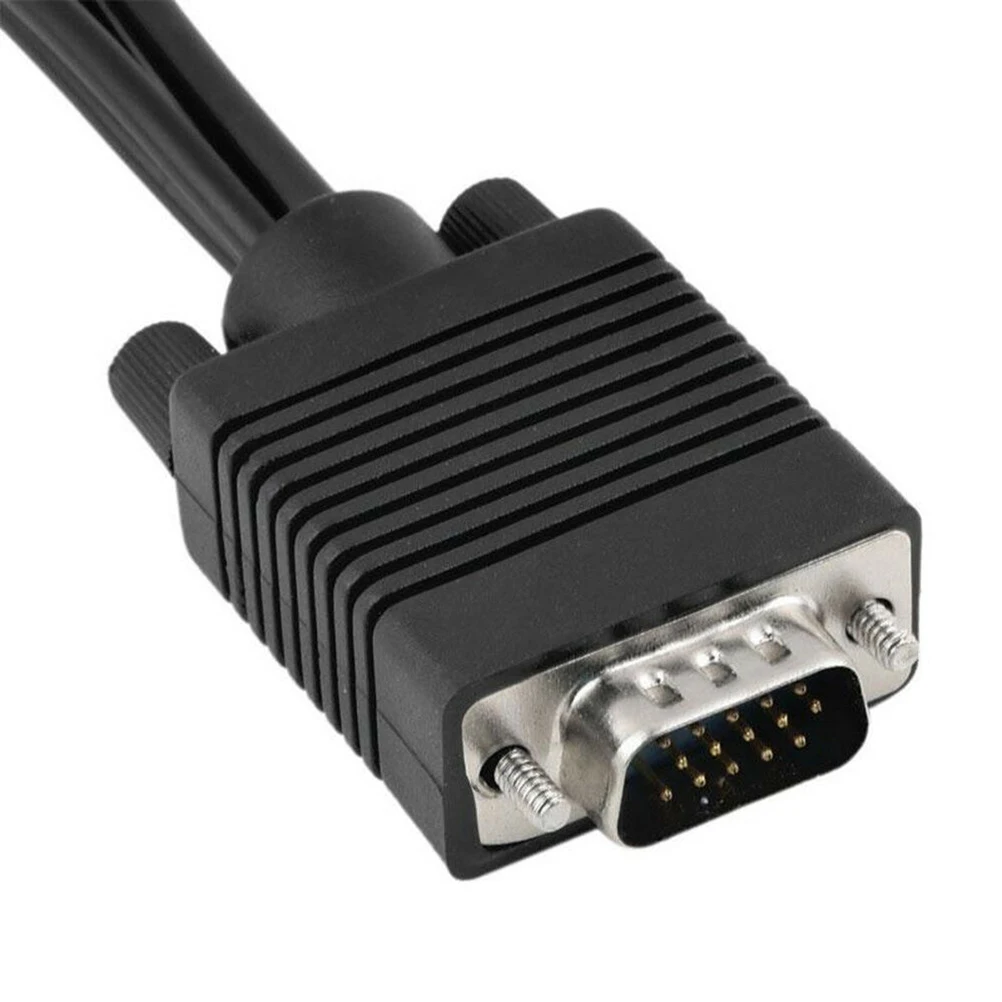 

High Quality Vga to S-Video Av Out Cable 15 Pin Male to Mini Din Female Jack Video Output for Laptop Black