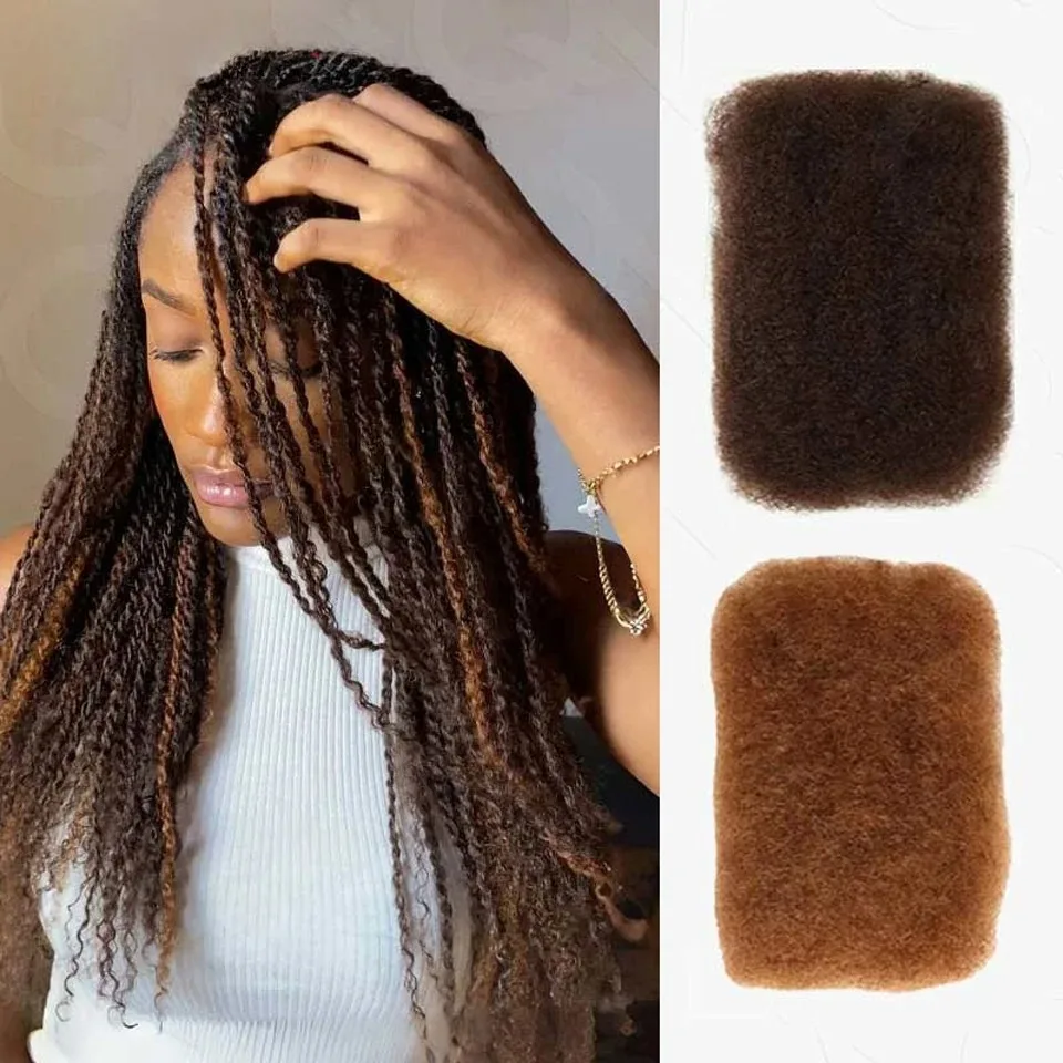 

QVR Afro Kinky Bulk Hair - 50 г человеческих волос для Locs & Twists - Перуанские плотные кудрявые вьющиеся волосы для дредов и косичек - Легкий вес N