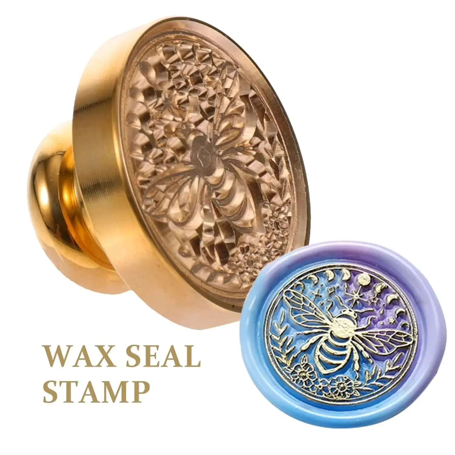 Wax Seal Stamp Head Antique Brass Wax Envelope Seal Stamp Head Deep Engraved 3D Sealing Stamp Heads for Envelopes Postcards