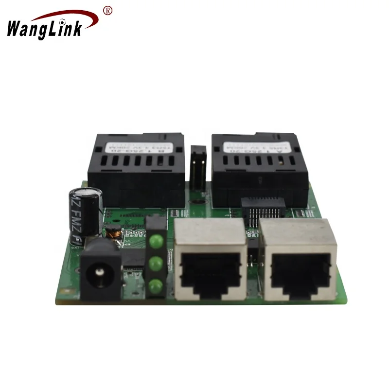 Wanglink 10/100/1000M Gigabit Ethernet switch Ethernet Fiber Optical Media Converter Single Mode 2 RJ45 UTP and 2 SC fiber Port