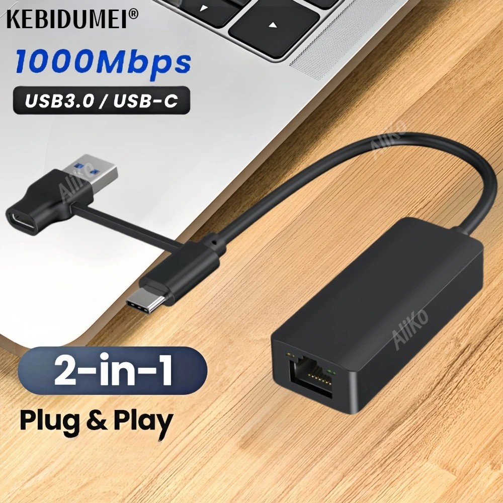 USB Type C Ethernet Adapter Network Card USB Type-C To RJ45 100/1000Mbps Lan Internet Cable For MacBook PC Windows XP 7 8 10 LUX